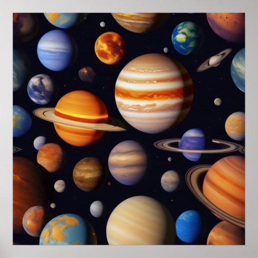Planets Pattern Poster (Vorne)