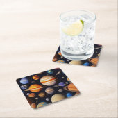 Planets Pattern Rechteckiger Pappuntersetzer (Vor Ort)
