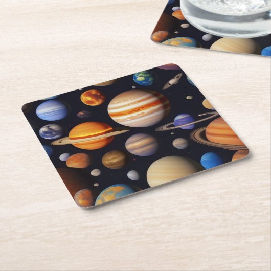 Planets Pattern Rechteckiger Pappuntersetzer (angewinkelt)