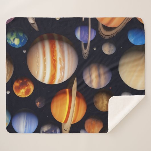 Planets Pattern Sherpadecke (Vorderseite (Horizontal))