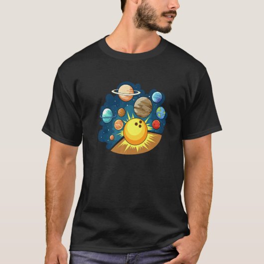 Planets Skittles Bowling for Bowler T-Shirt (Vorderseite)