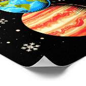 Planets Snowman Space Funny Christmas Astronomy Fo Poster (Ecke)