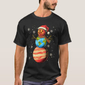 Planets Snowman Space Funny Christmas Astronomy Fo T-Shirt (Vorderseite)