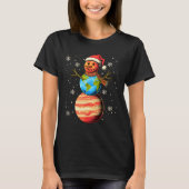 Planets Snowman Space Funny Christmas Astronomy Fo T-Shirt (Vorderseite)