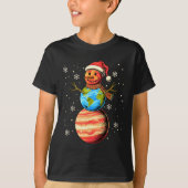 Planets Snowman Space Funny Christmas Astronomy Fo T-Shirt (Vorderseite)