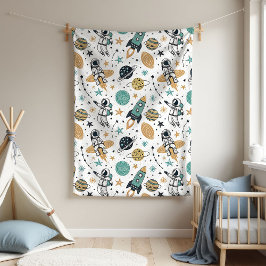 Planets & Stars Blanket Baby Boy Shower Gift Fleecedecke