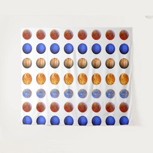 Planets Tapestry 88" x 104" Wandteppich (Vorderseite (Horizontal))