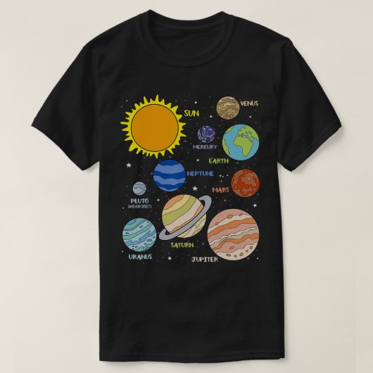 Planets Universe Astronomics Solar System Gi T-Shirt (Design vorne)