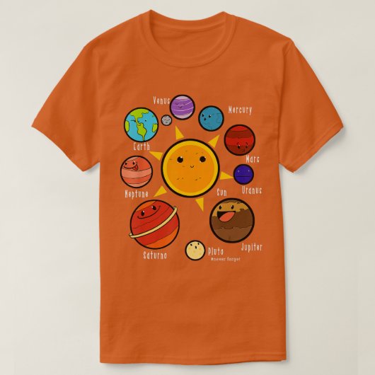 Planets Universe Astronomy Science Bildung T-Shirt (Design vorne)