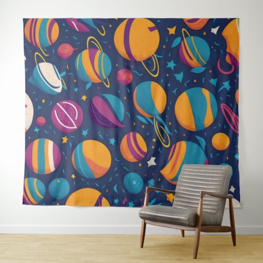  Planets Wallpaper Wandteppich (Beispiel (Horizontal))