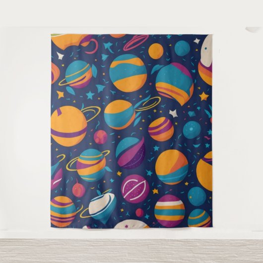 Planets Wallpaper Wandteppich (Vorderseite)