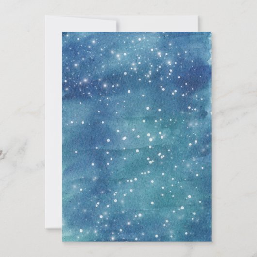 Planets Watercolor BItday Party Einladung (Rückseite)