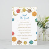 Planets Weltraum Babydusche Finden Sie den Gast (Stehend Vorderseite)