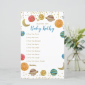 Planets Weltraum Kinderdusche Gebete für Baby (Stehend Vorderseite)