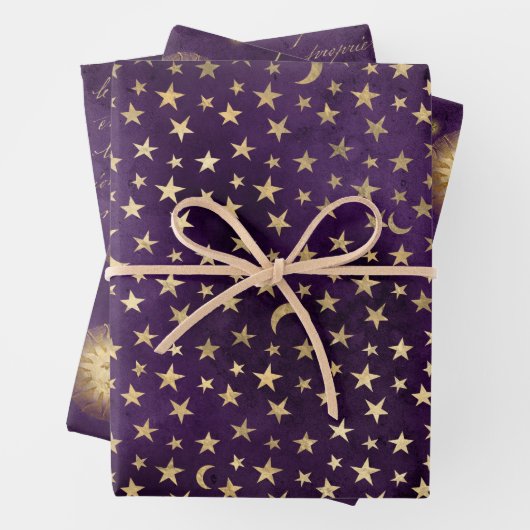 Planierpapier für Mond- und Sternenumschlag Set 3 Geschenkpapier Set (Beispiel)
