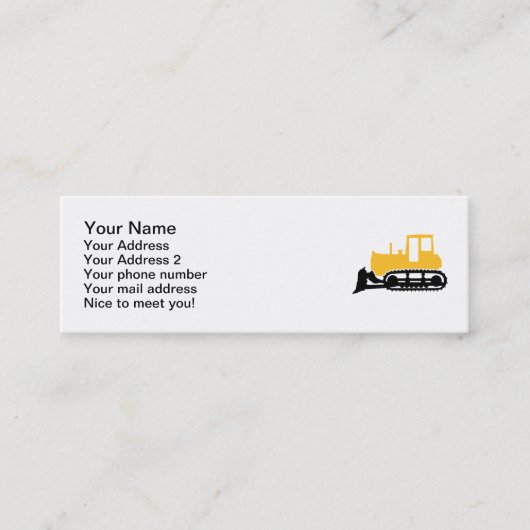 Planierraupe Mini Visitenkarte (Vorderseite)