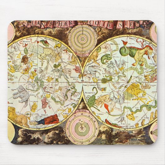 Planisphæri Cœleste 1698 - Astrologie-Diagramm Mousepad (Vorne)