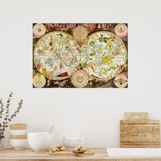 Planisphæri Coeleste: Astrologie - Poster (Küche)