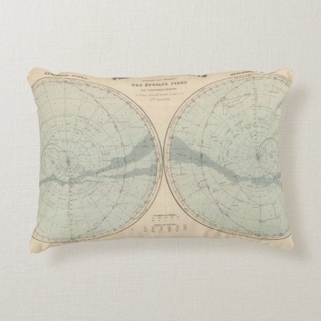 Planisphere Celeste Hemisphäre Dekokissen (Vorderseite)
