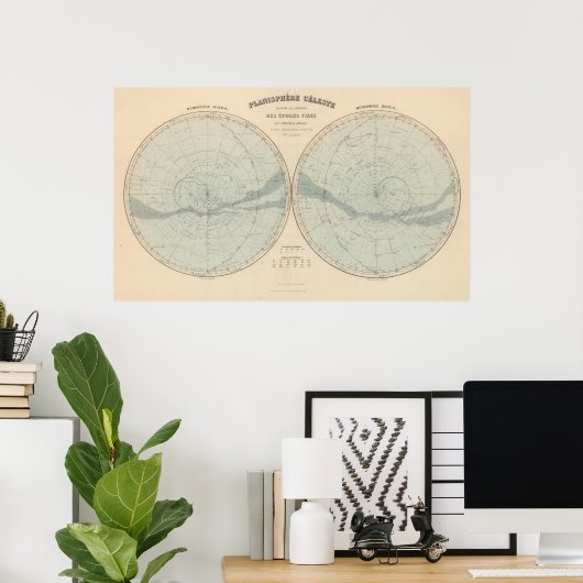Planisphere Celeste Hemisphäre Poster (Heimbüro)