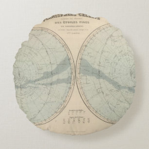 Planisphere Celeste Hemisphäre Rundes Kissen