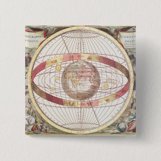 Planisphere, 'vom Atlas Coelestis Button (Vorderseite)