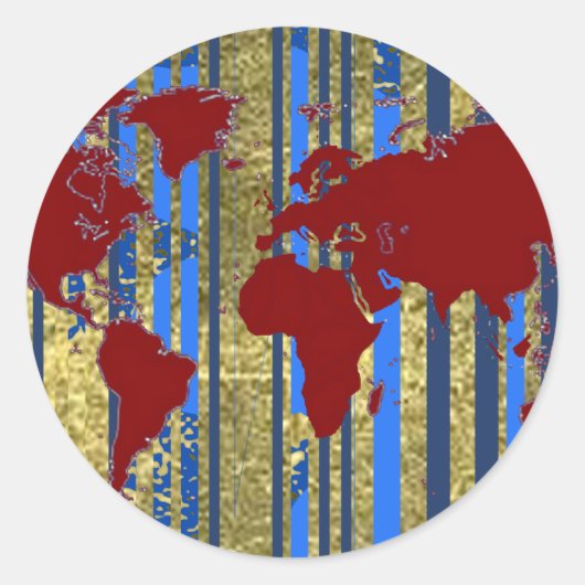Planisphere-Weltkarte Runder Aufkleber (Vorderseite)