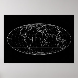 Planisphere Weltkarte Wanddekor Poster