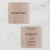 Plank-Holzplatine-Schriftzeichen gestört Quadratische Visitenkarte (Vorne/Hinten)