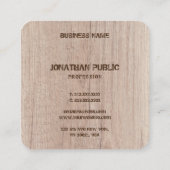 Plank-Holzplatine-Schriftzeichen gestört Quadratische Visitenkarte (Rückseite)