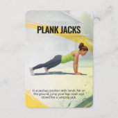 Plank-Jack-Fitness-Karte mit blauem Hintergrund Save The Date (Vorderseite)