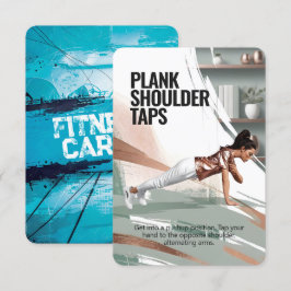 Plank Shoulder Stecht Fitness Card mit Blue Backin Save The Date