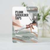 Plank Shoulder Stecht Fitness Card mit rosa Backin Save The Date (Stehend Vorderseite)