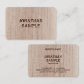 Plankeboardholz-Vorlage verzerrt aussehen Visitenkarte (Vorne/Hinten)
