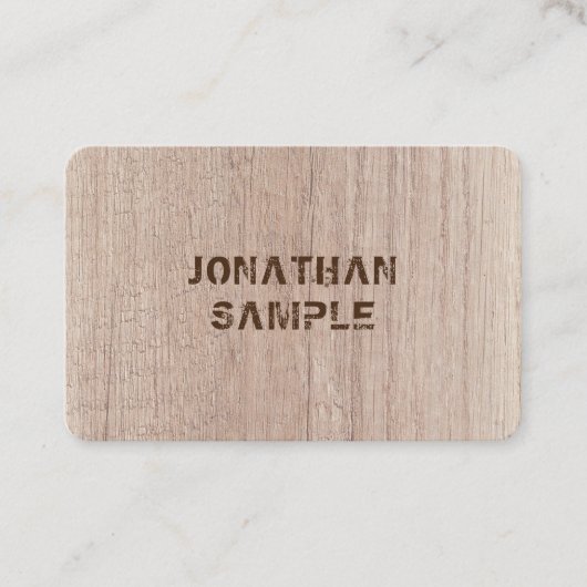 Plankeboardholz-Vorlage verzerrt aussehen Visitenkarte (Vorderseite)