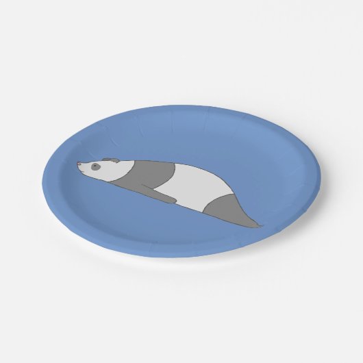 Planking Panda Pappteller (Schrägansicht)