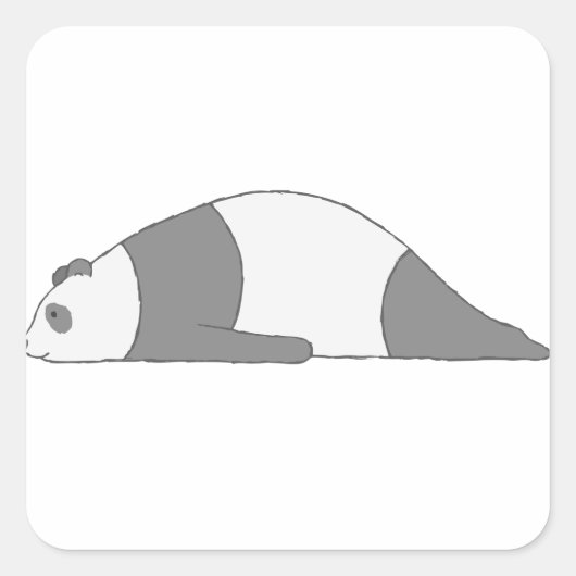 Planking Panda Quadratischer Aufkleber (Vorderseite)