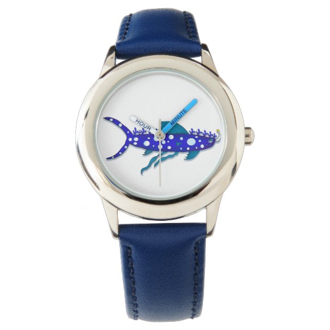 Plankton-Hai-Cartoon Armbanduhr (Vorderseite)