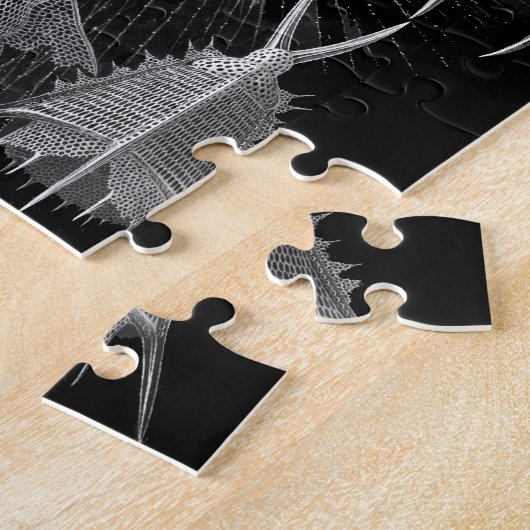 Plankton-Muscheln in Schwarzweiss (Cyrtoidea) Puzzle (Seite)