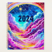 PLANNER 2024 FARBIGE NIEDLICHE ABSTRAKTE GALAXY-DE PLANER (Vorderseite)