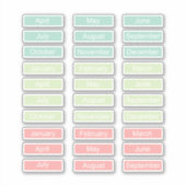 Planner-Aufkleber-Blatt Monat Pastel Rainbow Niedl Aufkleber (Vorderseite)