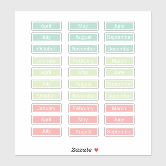 Planner-Aufkleber-Blatt Monat Pastel Rainbow Niedl Aufkleber (Blatt)