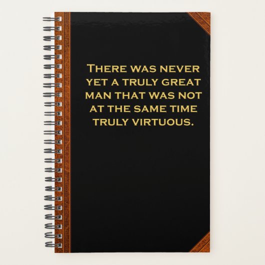 Planner Ben Franklin Zitat Great Man Virtuous Planer (Vorderseite)
