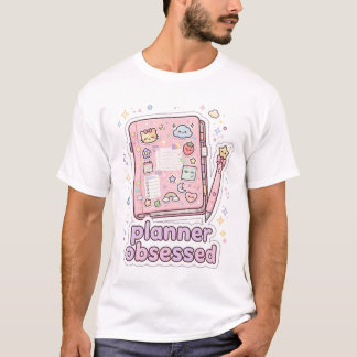 Planner Besessertes Kawaii Rosa Planner T-Shirt