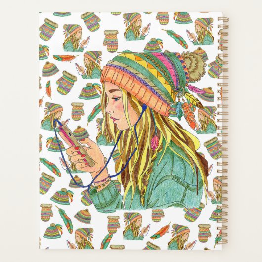 Planner Boho Hat Girl Planer (Rückseite)