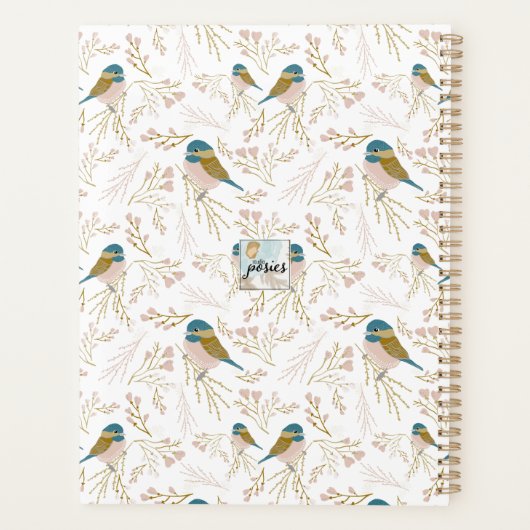 Planner Chickadees Pink Gold 2025 Planer (Rückseite)
