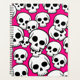 Planner mit rosa Totenkopf-Muster Planer