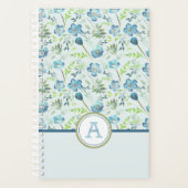 Planner Monogram Blue Green Floral Muster Planer (Vorderseite)