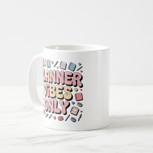 Planner Vibes only Pastel Journaling Back to Schoo Kaffeetasse (Vorderseite Links)