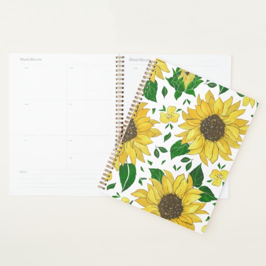 Planner Watercolor Sunflower Pattern Planer (Anzeige)
